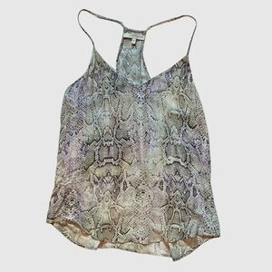 Lavender Brown Snake Skin Multi Color‎ Print Racerback Cami Sz L
